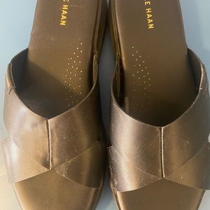 Cole haan slip ons leather black size 8